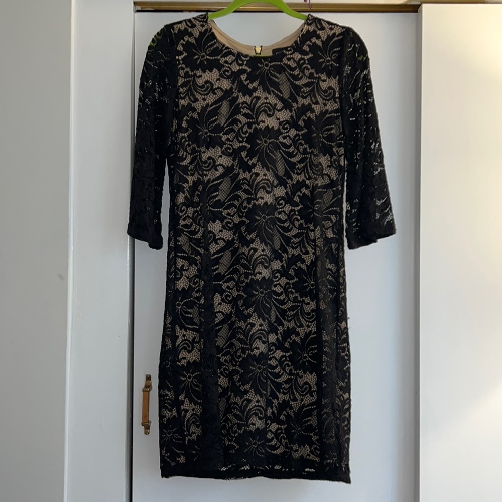 Black lace midi dress